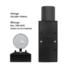 Picture of Black Wall Lights, Up and Down Lamp with Motion Sensor, IP44 Black Stainless Steel Outside Lighting Mains Powered Fixtures