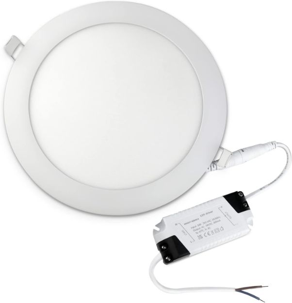 Picture of 24W LED Recessed Downlights,  Flat Ultra Slim Lamp Cool White 7000K, Super Bright Ceiling Light