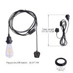 Picture of 4.5m Plug in Pendant Light Cord,Black Hanging Light kit Fitting, E27 lampholder,On-Off Switch,Pendant Lamp Kit,Extension for Lampshade (Black)