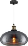 Picture of Modern Vintage Glass Dome Ceiling Pendant Light Shade Grey Antique Holder