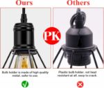 Picture of Vintage Pendant Light Black Metal Cage Ceiling Hanging Lamp Adjustable Basket Pendant Lighting for Kitchen Island Bedroom Bar Cafe Hallway