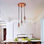 Picture of Modern Spiral 3 Pendant Light Fitting, Retro E27 Edison Style Lamp Holder,Suspended Pendant Light Fitting-Rose Copper