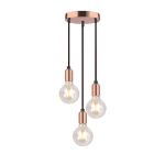 Picture of Modern Spiral 3 Pendant Light Fitting, Retro E27 Edison Style Lamp Holder,Suspended Pendant Light Fitting-Rose Copper