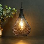 Picture of Hanging Lamp Battery Powered with 6-Hour Timer, Decorative Pendant Lamp 28cm High Cage Battery Lamp for Garden 