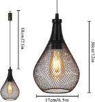 Picture of Hanging Lamp Battery Powered with 6-Hour Timer, Decorative Pendant Lamp 28cm High Cage Battery Lamp for Garden 