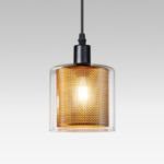 Picture of Pendant Light Shade - Ceiling Pendant E14 Vintage Pendant Lights Retro Pendant Lamp Glass Metal Black Gold