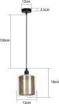 Picture of Pendant Light Shade - Ceiling Pendant E14 Vintage Pendant Lights Retro Pendant Lamp Glass Metal Black Gold