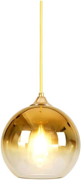 Picture of Spherical Gradient Color Glass Pendant Light Modern Glass Lamp Chandelier Hanging Light (Gold, 30cm)