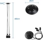 Picture of 3 Arms DIY Spider Chandelier Adjustable 150CM Vintage Ceiling Pendant Lamp Fixture with E27 Socket, Black (3 Light)