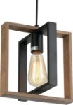 Picture of Small Pendant Light, Farmhouse Kitchen Island Hanging Lamp, Wood+Metal,1 Light E27 Fixture for Dining Room Bedroom Hallway Entryway,24 CM