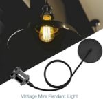 Picture of Vintage Ceiling Pendant Light, 1.5M Twisted Braided Fle, E27 Lamp Holder Suspended Pendant Light Fitting Kit Pearl Black