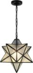 Picture of Retro Nordic Style Pentagram Stereo Star Pendant Light Electro-soldering Glass Ceiling Lamp Loft Rural Chandelier (Frosted)