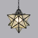 Picture of Retro Nordic Style Pentagram Stereo Star Pendant Light Electro-soldering Glass Ceiling Lamp Loft Rural Chandelier (Frosted)