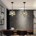 Picture of Retro Nordic Style Pentagram Stereo Star Pendant Light Electro-soldering Glass Ceiling Lamp Loft Rural Chandelier (Frosted)