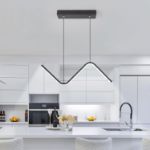 Picture of Kitchen Island Lights 12W, Height Adjustable Pendant Light LED Modern Cool White, Z Shape Chandelier for Kitchen, Dining Room, Bar, Cafe