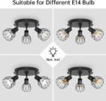 Picture of Spot Light Fittings for Ceilings Adjustable Metal Wire Cage Kitchen Spotlight Ceiling Lights with E14 Base 