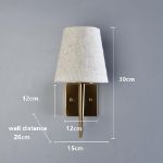 Picture of Modern Wall Sconce with Beige Fabric Shade| 1-light Antique Gold Indoor Wall Lamp | Hallway Bathroom Vanity Light Sconces Wall Lighting (2-Pack)