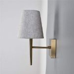 Picture of Modern Wall Sconce with Beige Fabric Shade| 1-light Antique Gold Indoor Wall Lamp | Hallway Bathroom Vanity Light Sconces Wall Lighting (2-Pack)