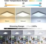 Picture of RGB Bathroom Lights Ceiling, 24W 3200LM led ceiling light with Color Changing, 3000-6000K Dimmable, Timer & Memory, IP54 Waterproof Square Flush Ceiling Lighting