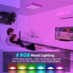 Picture of RGB Bathroom Lights Ceiling, 24W 3200LM led ceiling light with Color Changing, 3000-6000K Dimmable, Timer & Memory, IP54 Waterproof Square Flush Ceiling Lighting