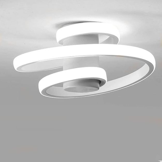 Picture of Ceiling Light Modern Creative Spiral LED Ceiling Lamp Cool White Light White Black Aisle Lamp for Entrances Doorway Corridor Office Bedroom Kitchen Living Room