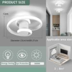 Picture of Ceiling Light Modern Creative Spiral LED Ceiling Lamp Cool White Light White Black Aisle Lamp for Entrances Doorway Corridor Office Bedroom Kitchen Living Room