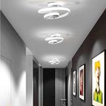 Picture of Ceiling Light Modern Creative Spiral LED Ceiling Lamp Cool White Light White Black Aisle Lamp for Entrances Doorway Corridor Office Bedroom Kitchen Living Room