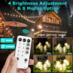 Picture of  Connectable Outdoor String lights Mains Powered with Edsion Shatterproof Bulbs, Remote &8 Modes Waterproof Garden String Lights for Indoor 