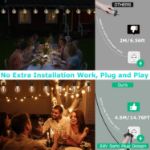 Picture of  Connectable Outdoor String lights Mains Powered with Edsion Shatterproof Bulbs, Remote &8 Modes Waterproof Garden String Lights for Indoor 