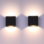 Picture of 2Pcs LED Wall Lights Indoor Up Down Wall Lamp Wall Wash Light Modern Wall Sconce Lighting Black 6W Aluminum for Living Room 