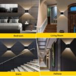 Picture of 2Pcs LED Wall Lights Indoor Up Down Wall Lamp Wall Wash Light Modern Wall Sconce Lighting Black 6W Aluminum for Living Room 