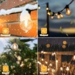 Picture of Festoon Lights Outdoor 7.5m, LED String Light Mains Powered, Waterproof Garden Light with Plug/13+1 Shatterproof G40 Bulbs/Hook, 