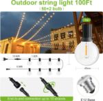 Picture of Garden String Light, 30M/100Ft IP45 Waterproof LED Festoon Lights Outdoor, Indoor Outdoor Globe String Lights for Garden, Yard