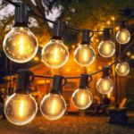 Picture of Outdoor String Light Mains Powered, 100FT/30M G40 Waterproof LED Festoon Lights, Shatterproof Garden Lights with 50+2 Bulbs