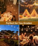 Picture of Outdoor Lights Mains Powered, 10M/33FT 20+2 LED Garden Lights, Shatterproof Waterproof Outside Lights, Warm White String Lights