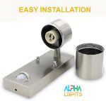 Picture of Outdoor Motion Sensor Wall Lights, Downward Outside Lighting Mains Powered, IP44 Silver Stainless Steel