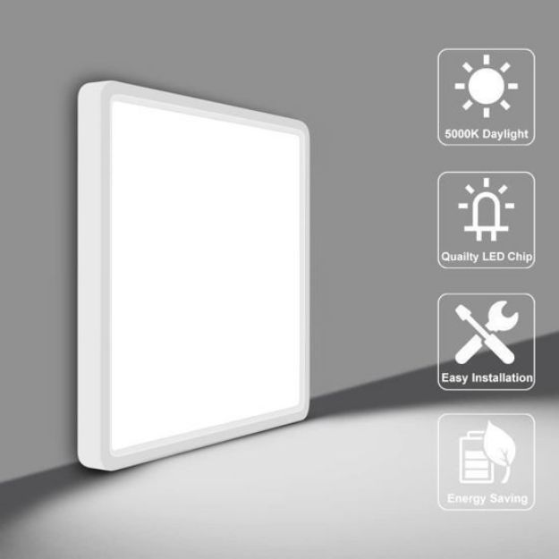 Picture of 18W LED Ceiling Light, 12-Inch Square, 6500K Cold Light – Super Bright & Energy Efficient Lighting