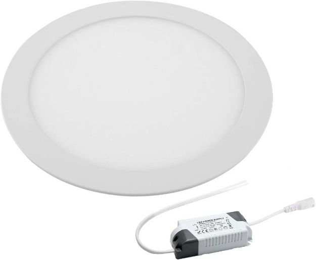 Picture of 6W Ultra Slim LED Round Recessed Ceiling Light, 6500K Cool White Flat Panel