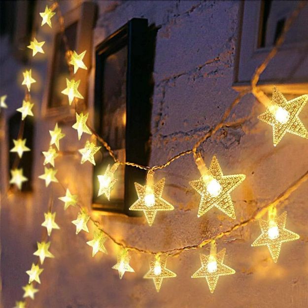 Picture of 20 Star LED String Lights - 3m, 2W Warm White, USB Powered with 8 Modes and Remote