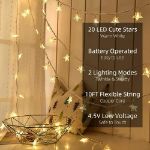 Picture of 20 Star LED String Lights - 3m, 2W Warm White, USB Powered with 8 Modes and Remote