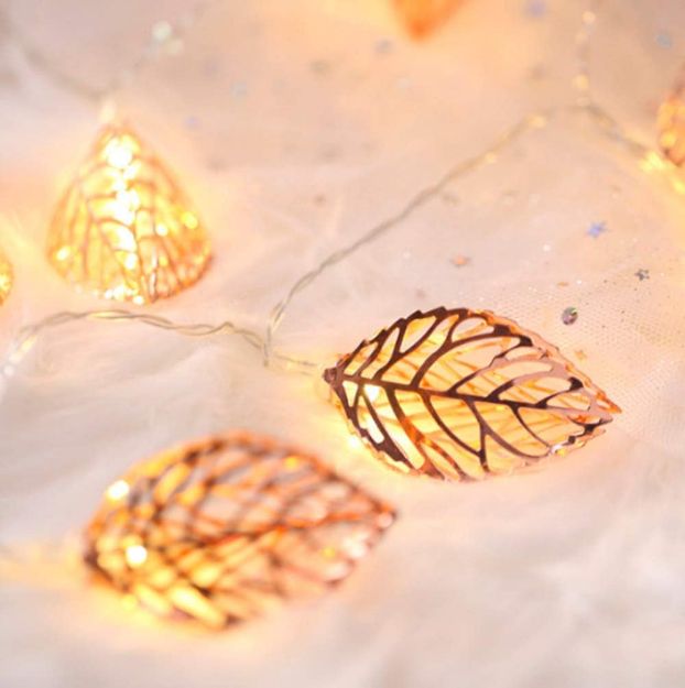 Picture of 3M Rose Gold 20LED Fairy Lights - Elegant Metal String Lights with USB Power and Remote