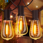 Picture of 15m Outdoor Festoon Lights - 40W LED Patio String Lights with 3000K Warm White Waterproof ST64 Bulbs