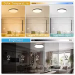 Picture of RGB 48W LED Flush Mount Ceiling Light,  13” Dimmable Color-Changing Lamp with Remote, Perfect for Bedrooms, Kids Rooms, Parties & Festivals