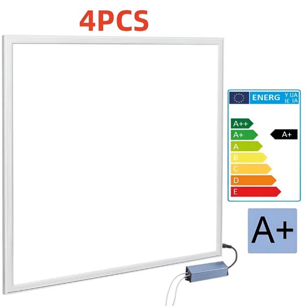 Picture of 4-Pack 48W LED Ceiling Panel Lights 600x600mm, Cool White 6500K – Bright, Uniform Illumination for Offices and Homes