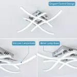 Picture of Dimmable Modern LED Ceiling Light with 4 Wave Arms for Kitchen, Living Room, and Bedroom