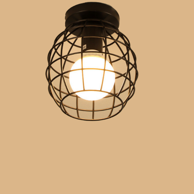 Picture of Black Pendant Lights, Metal Cage Ceiling Lampshade with E27 Holder for Living Room, Kitchen, Bedroom, Hallway,Courtyard,