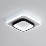 Picture of Modern 22W LED Ceiling Light , Sleek 9.5” Square Fixture, 6500K Cool White Glow for Bedroom, Kitchen & More (Black & White)