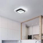 Picture of Modern 22W LED Ceiling Light , Sleek 9.5” Square Fixture, 6500K Cool White Glow for Bedroom, Kitchen & More (Black & White)