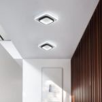 Picture of Modern 22W LED Ceiling Light , Sleek 9.5” Square Fixture, 6500K Cool White Glow for Bedroom, Kitchen & More (Black & White)