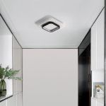 Picture of Modern 22W LED Ceiling Light , Sleek 9.5” Square Fixture, 6500K Cool White Glow for Bedroom, Kitchen & More (Black & White)